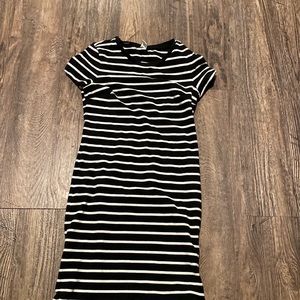 Black and white stripped dress